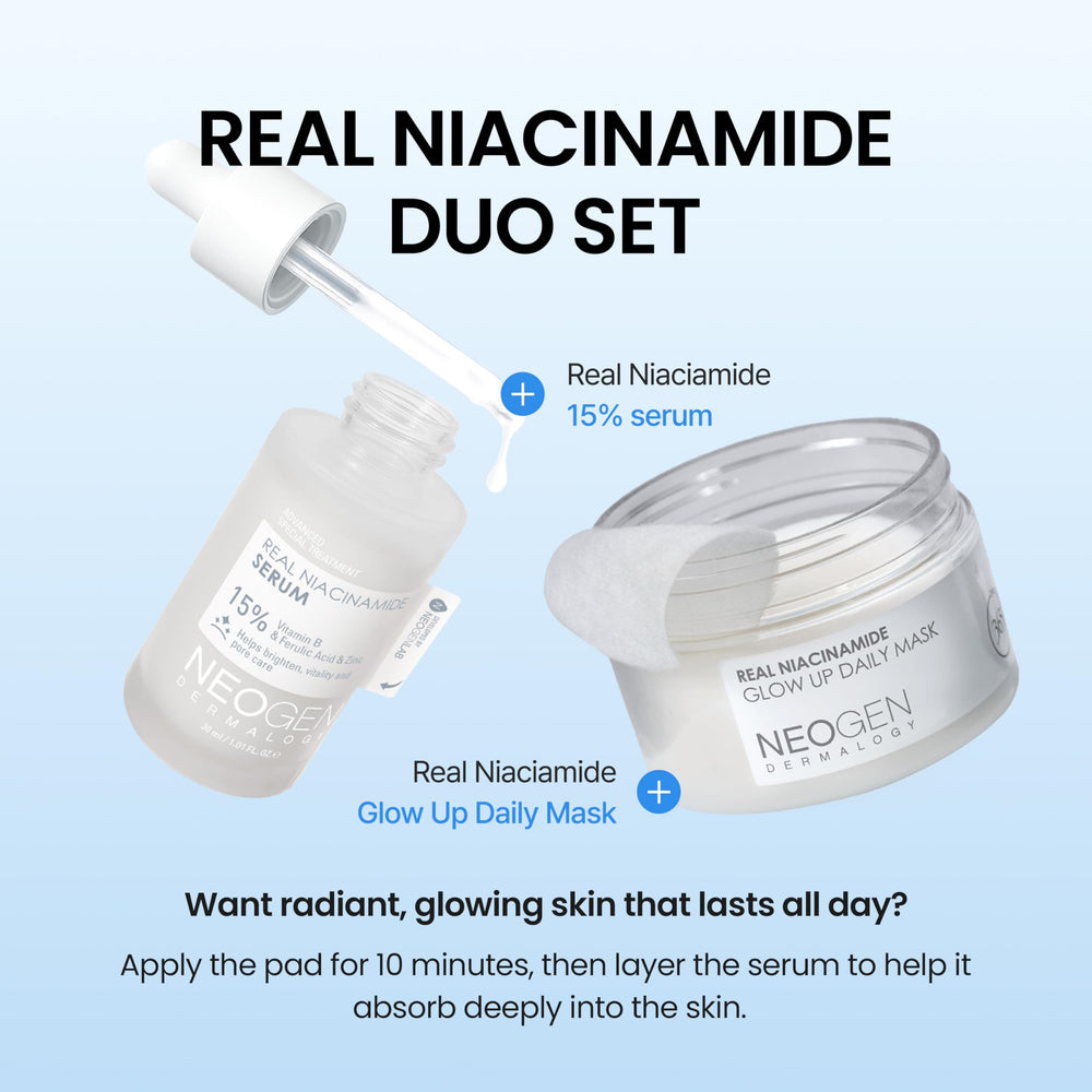 Routine vegan avec le sérum DERMALOGY Real 15% Niacinamide.