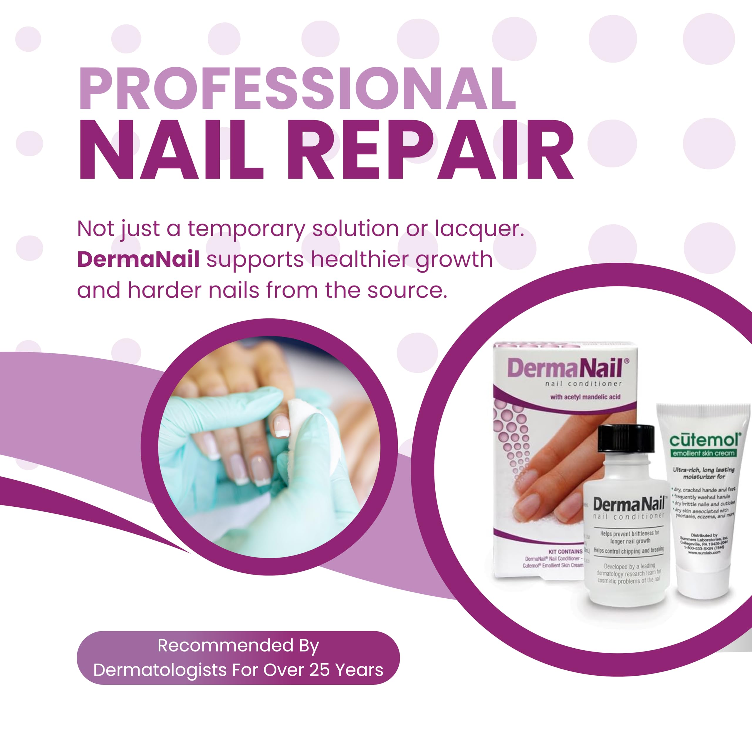 DermaNail ongles après application aspect plus lisse et sain.