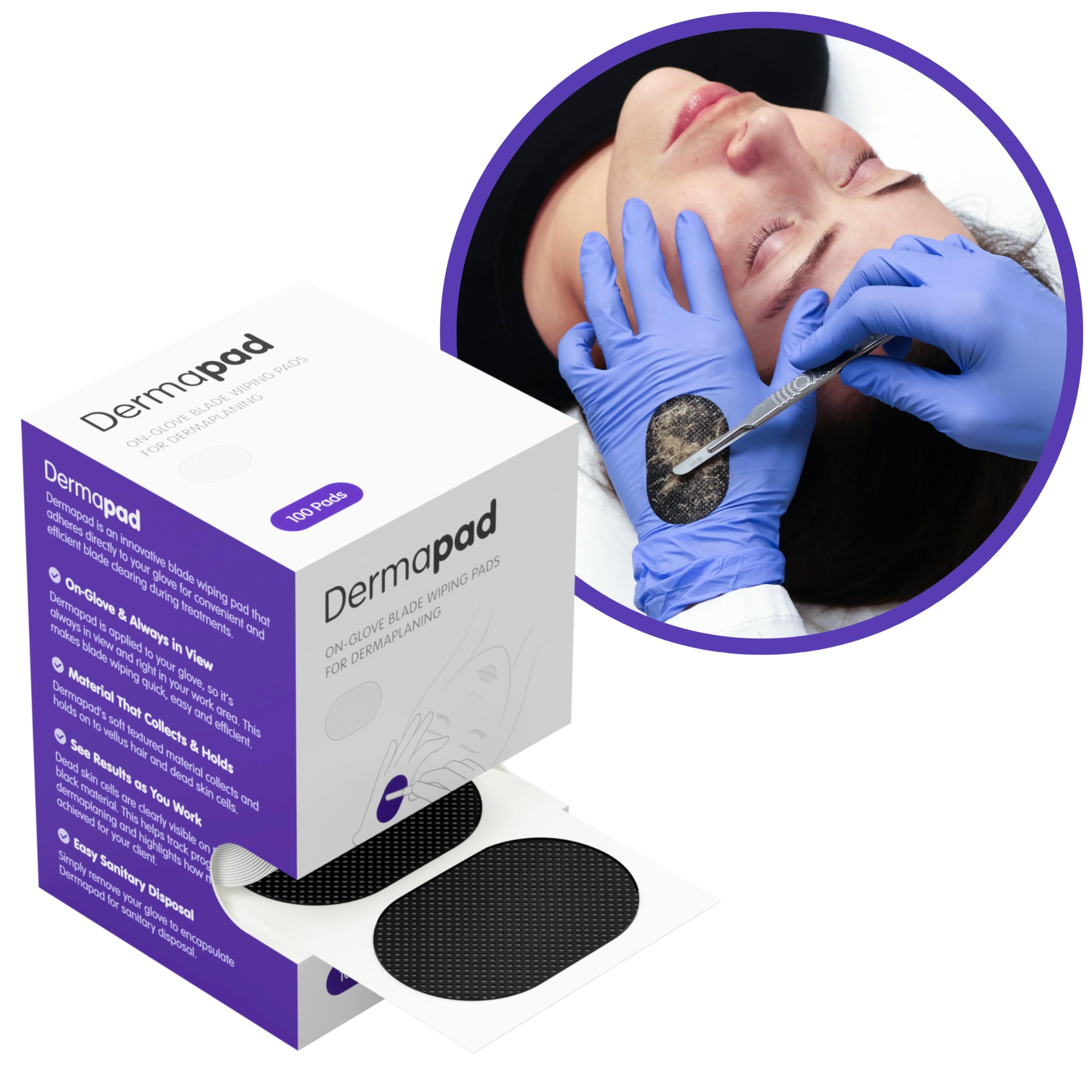 Dermapad: visualisation des cellules mortes sur le pad.