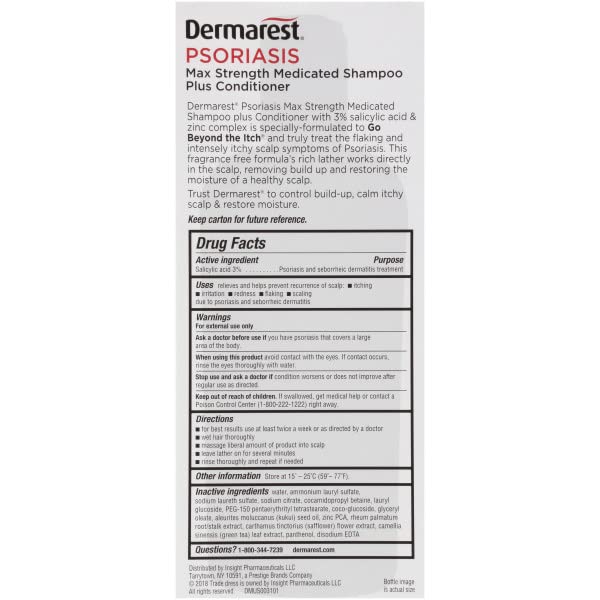 Dermarest pack 4 bouteilles psoriasis 8oz, pratique et économique.