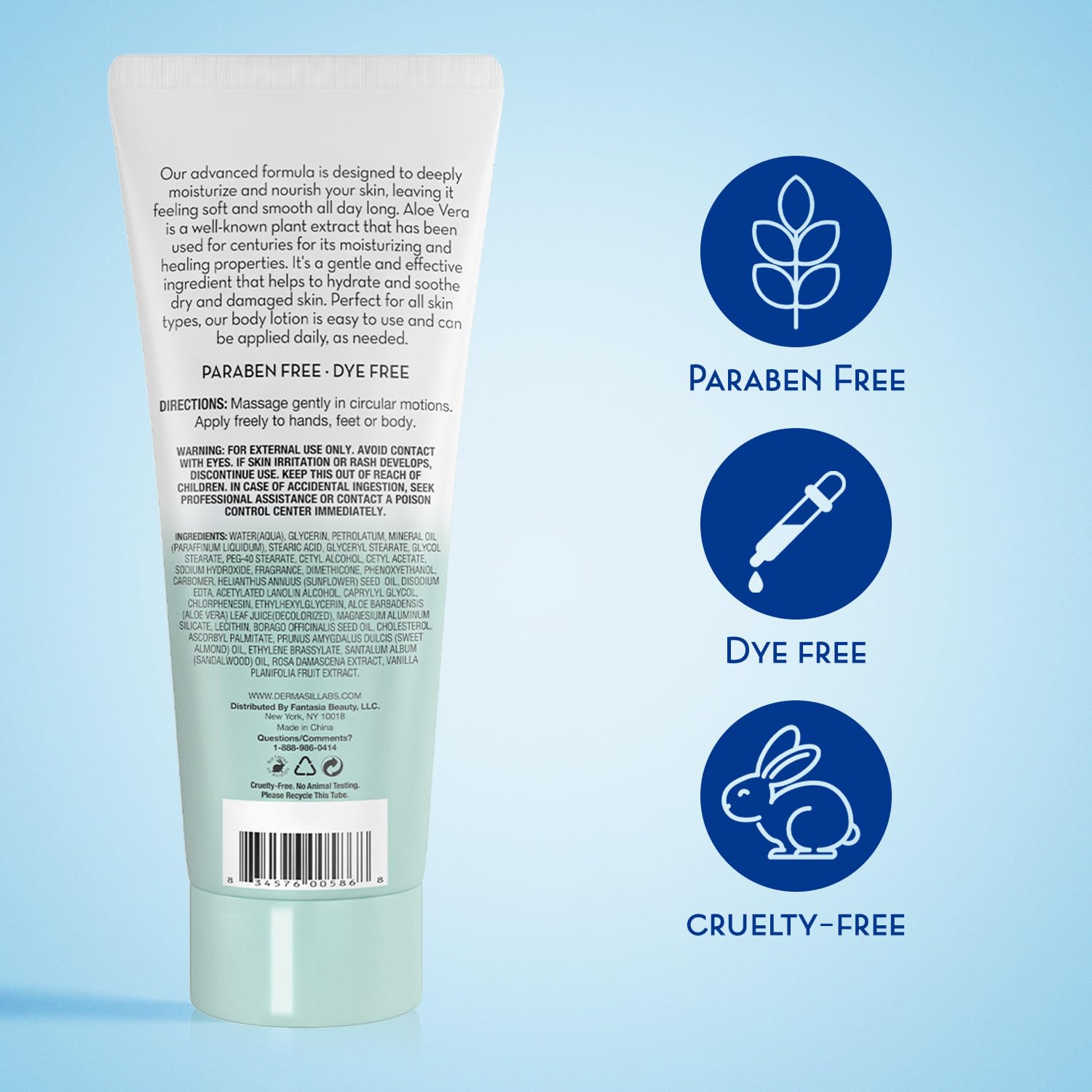 Dermasil aloe lotion 3-pack tubes emphasizing convenient daily hydration