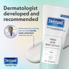 Dermasil lotion fast-absorbing formula depicted for easy morning routines