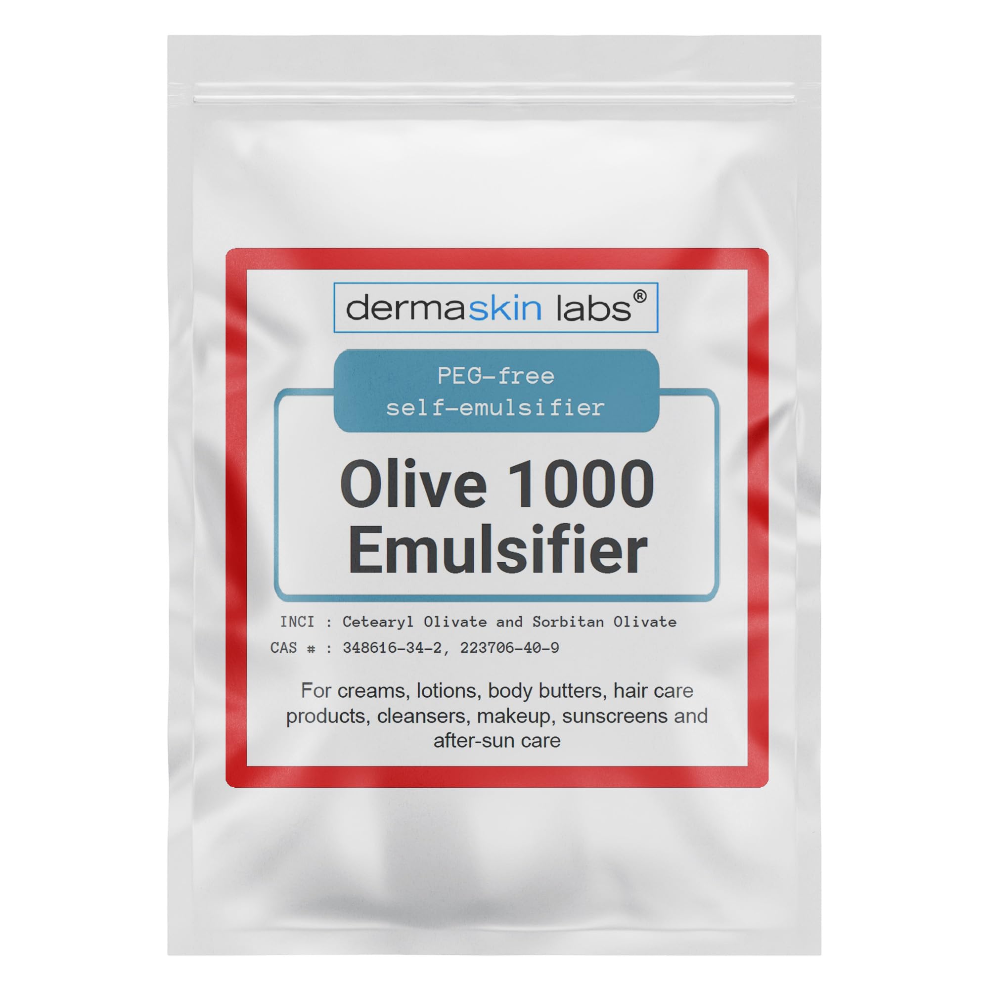 Dermaskin Labs Olive 1000, flacon, émulsifiant végétal pour textures soyeuses en crèmes