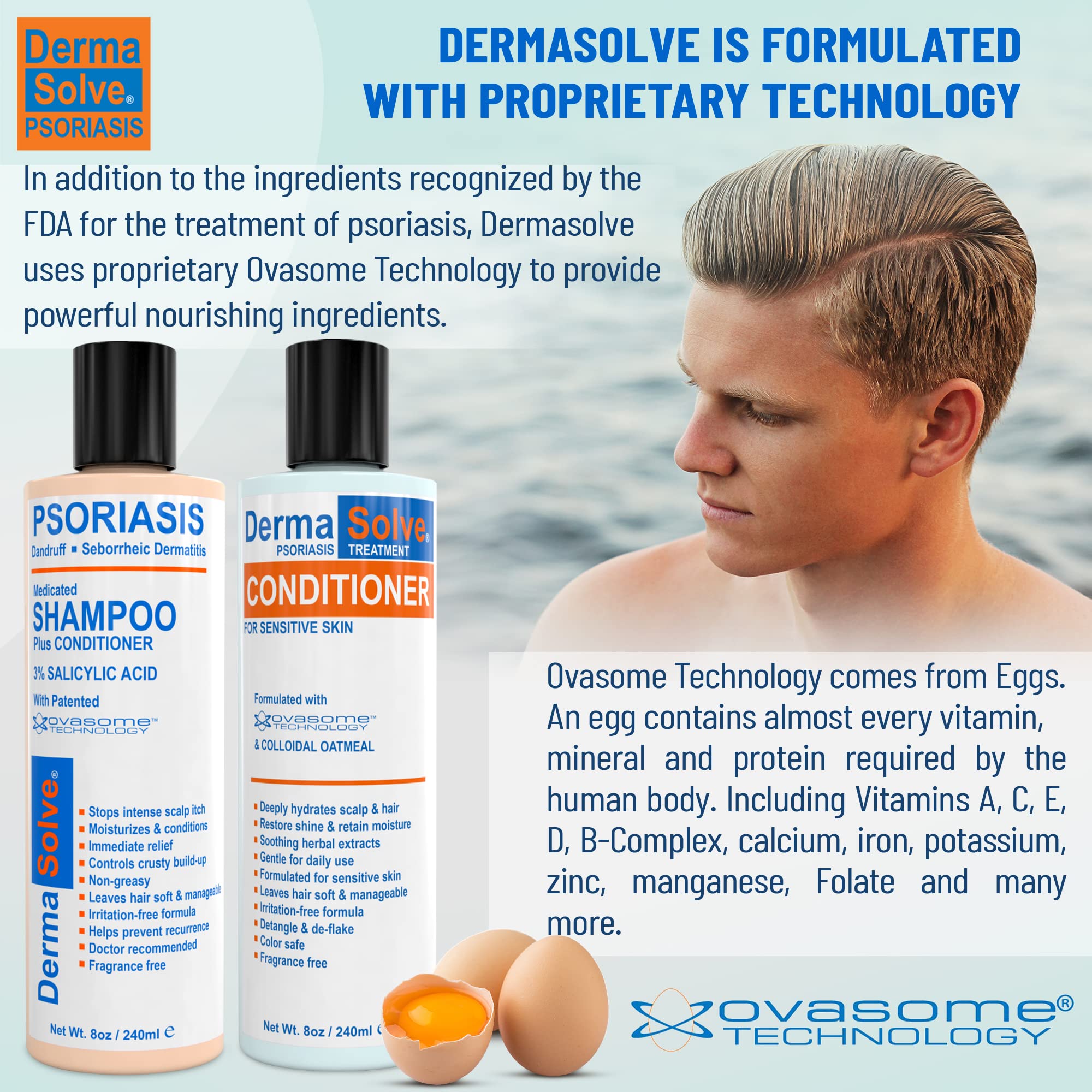 Cheveux propres et doux après Dermasolve, aspect plus souple et facile à coiffer.