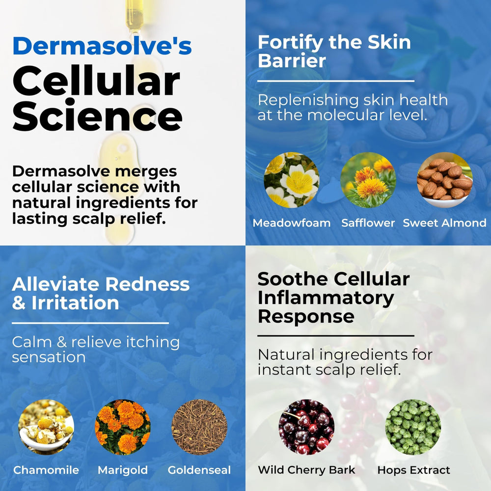 Dermasolve huile meadowfoam nourrissante pour cheveux et cuir chevelu.