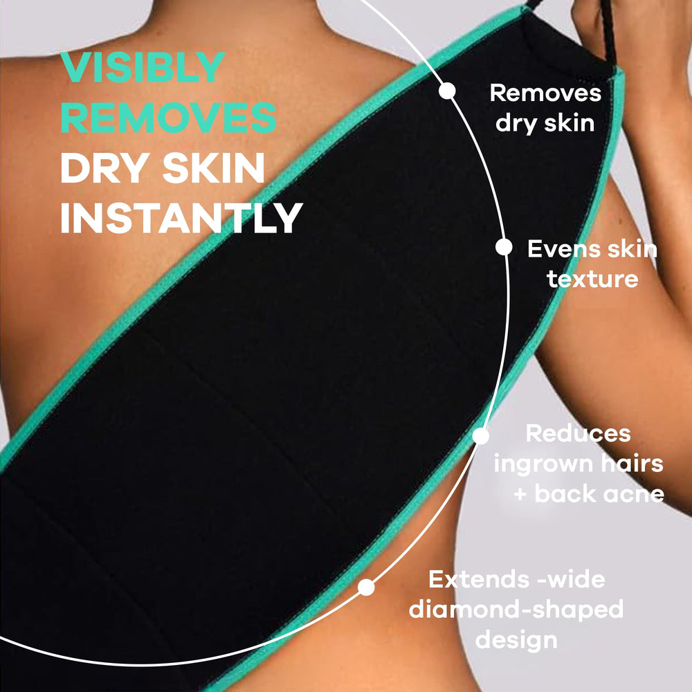 Dermasuri exfoliant dos 27 pouces pour un soin du dos sans effort.