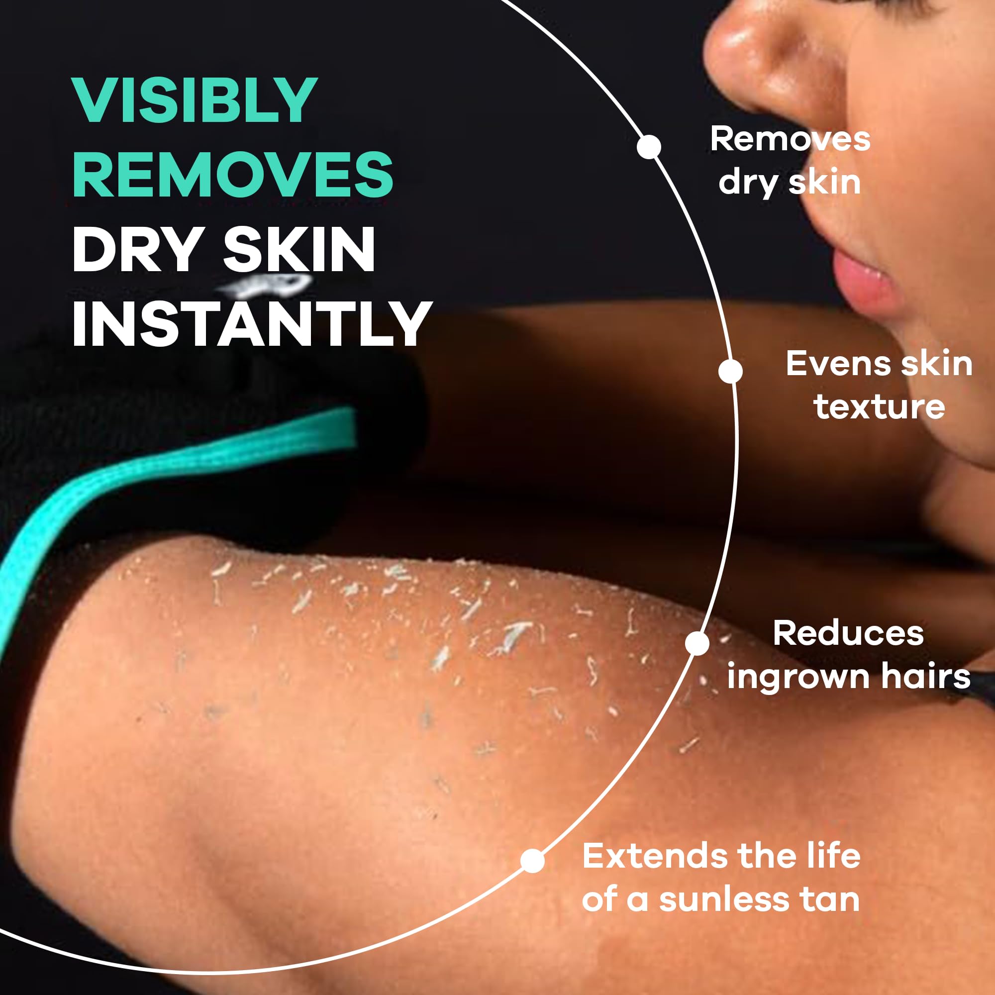Dermasuri gant exfoliant corps, massage revitalisant pour peau douce.