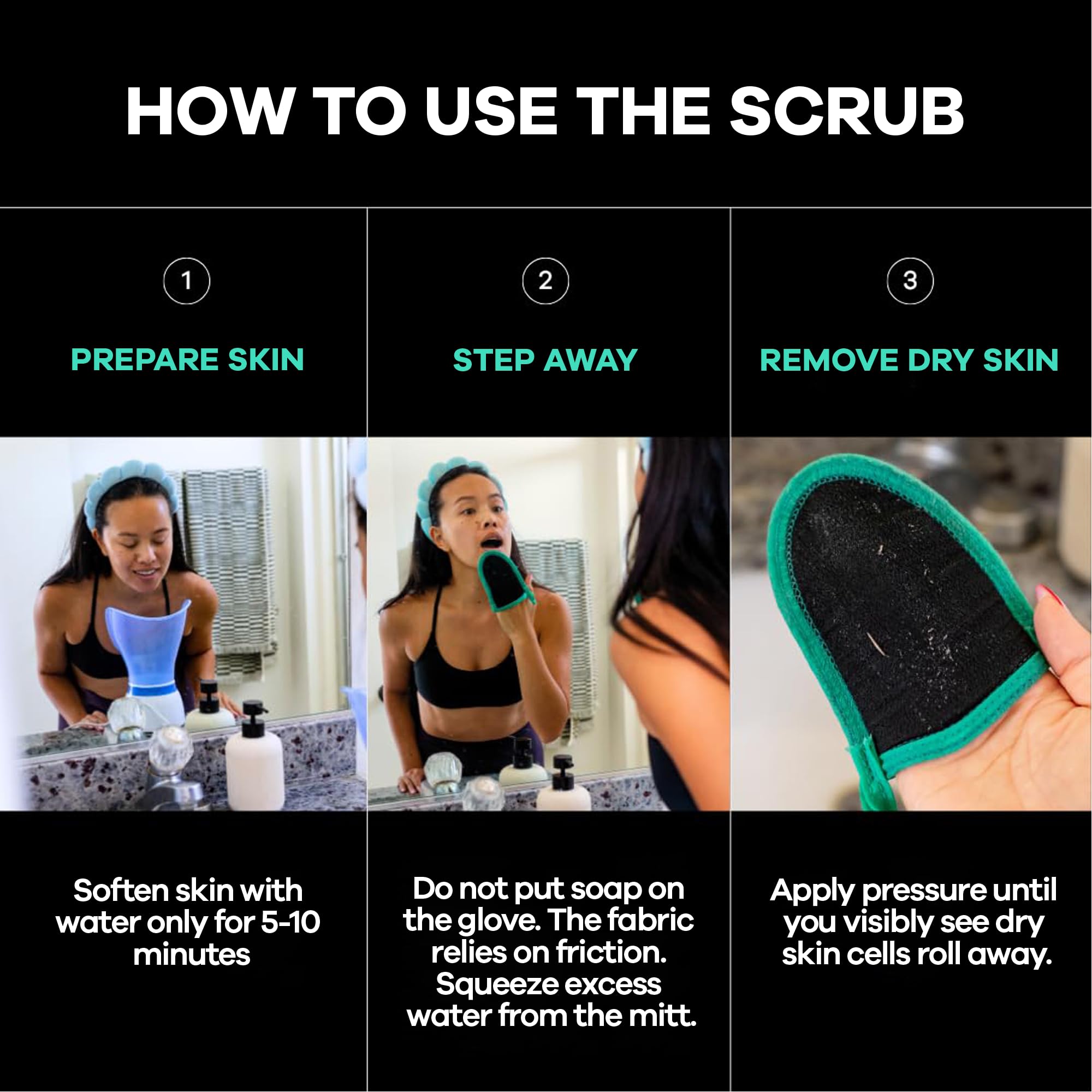 Dermasuri gant exfoliant soin routine, parfait pour un rituel bien-être à domicile.