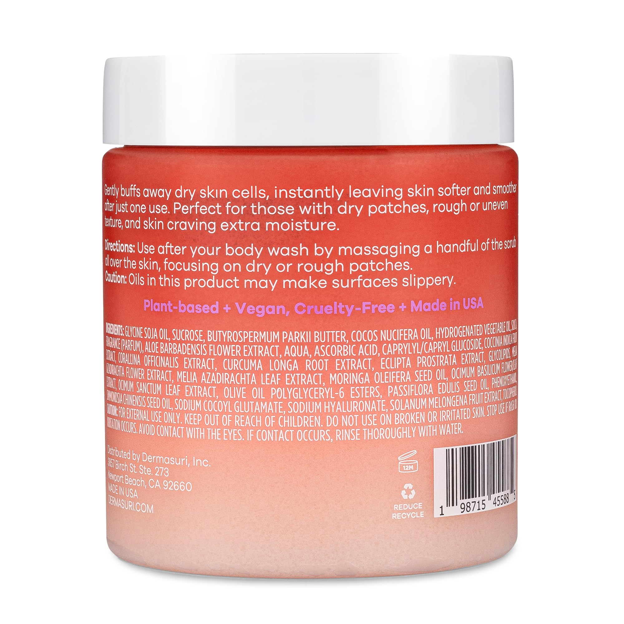 Dermasuri Gommage Sucre Corps, éclat naturel après le soin.