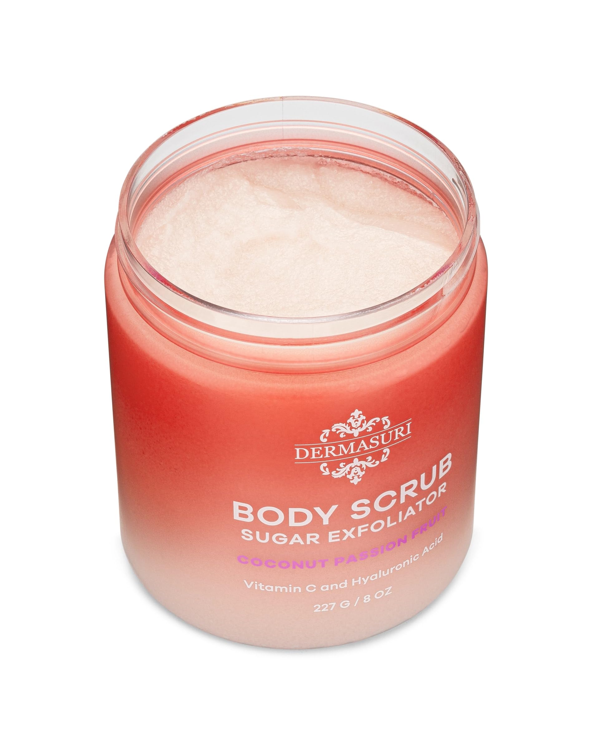 Dermasuri Gommage Sucre Corps, élimine les cellules mortes pour une peau lisse.