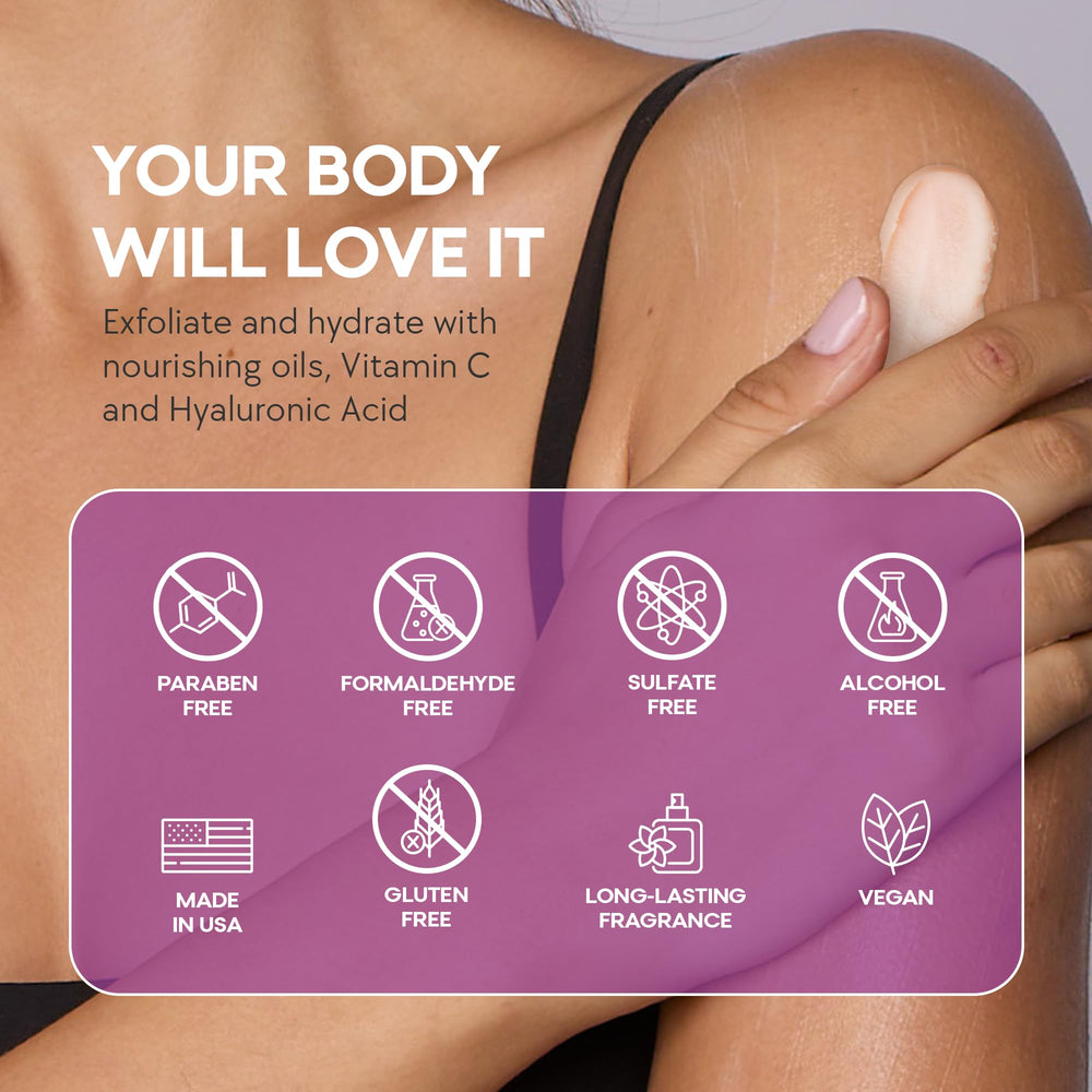 Dermasuri Gommage Sucre Corps, peau douce et satinée après chaque usage.