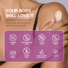 Dermasuri Gommage Sucre Corps, peau douce et satinée après chaque usage.