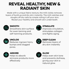 Dermasuri poignées-dos facilitent l'exfoliation lors du soin.