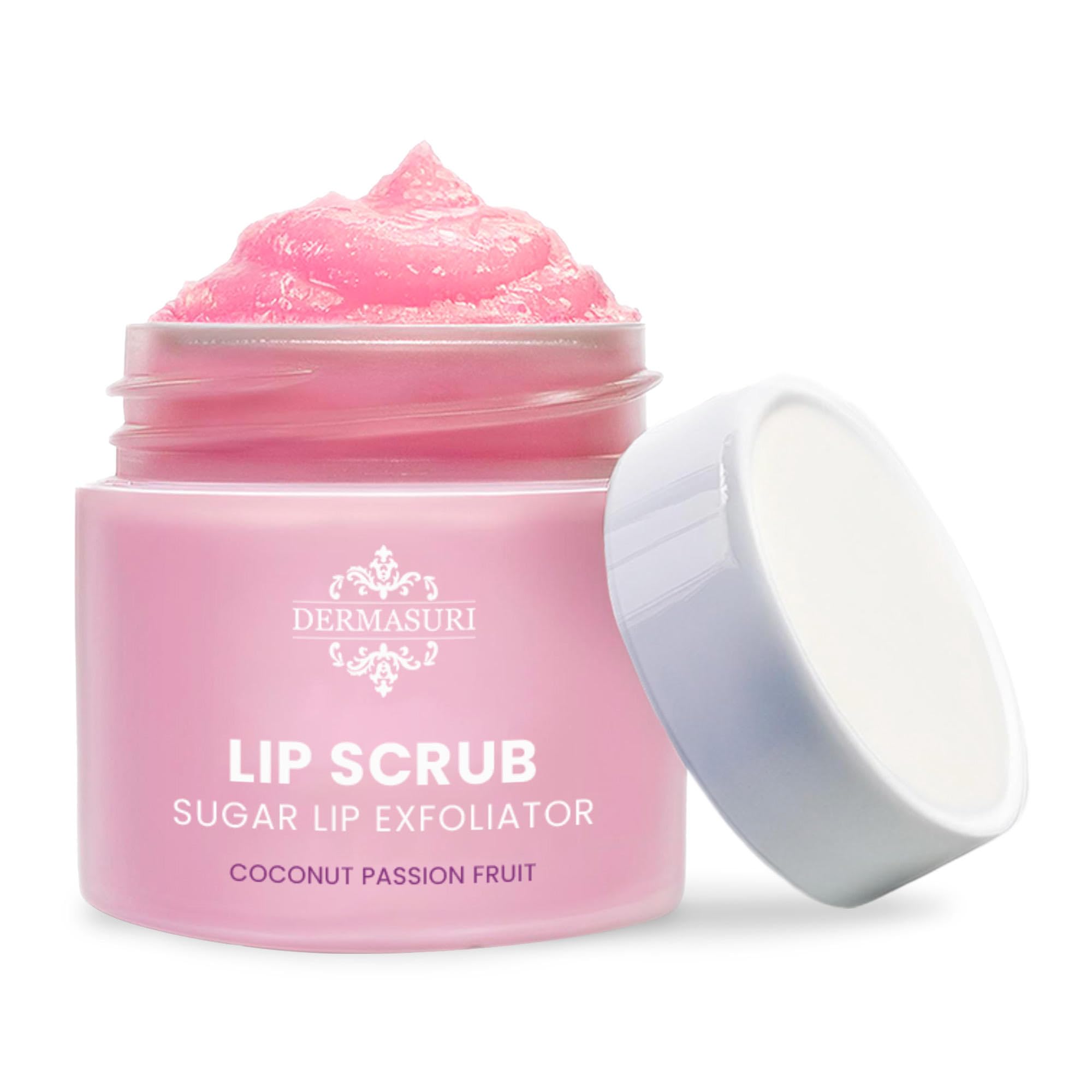Dermasuri pot gommage lèvres montrant la texture exfoliante et douce.