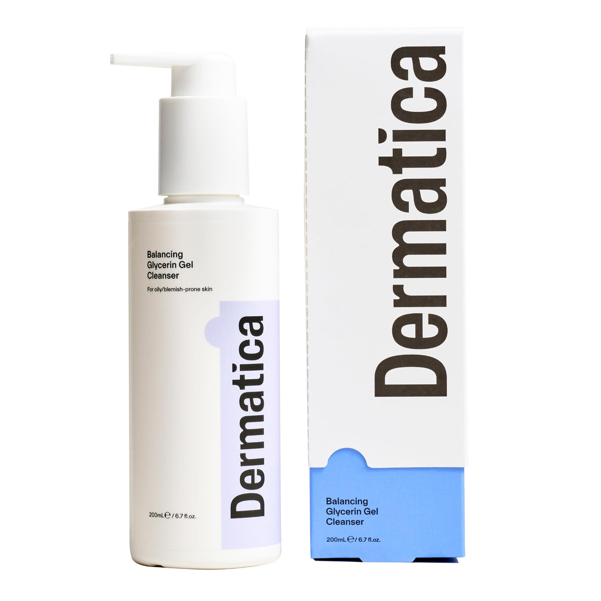 Dermatica Gel Nettoyant Glycérine Équilibrant, bouteille à pompe, nettoyage rafraîchissant et démaquillage en douceur.