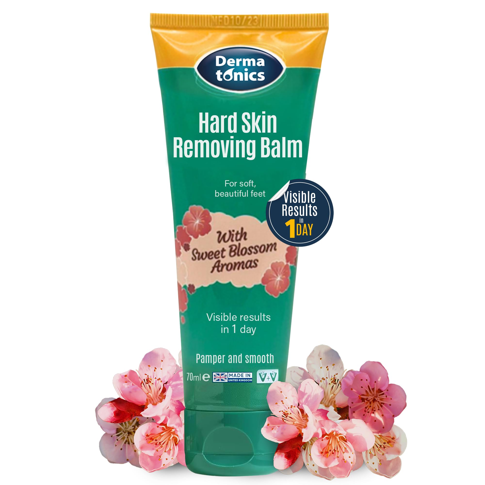 Baume Dermatonics pour cors, texture riche pour pieds et mains.