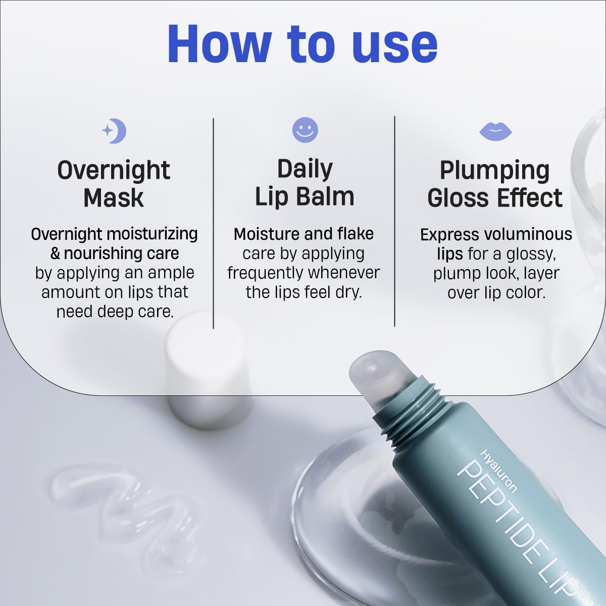 DERMATORY soin jour-nuit flexible – hydratation pratique pour lèvres.
