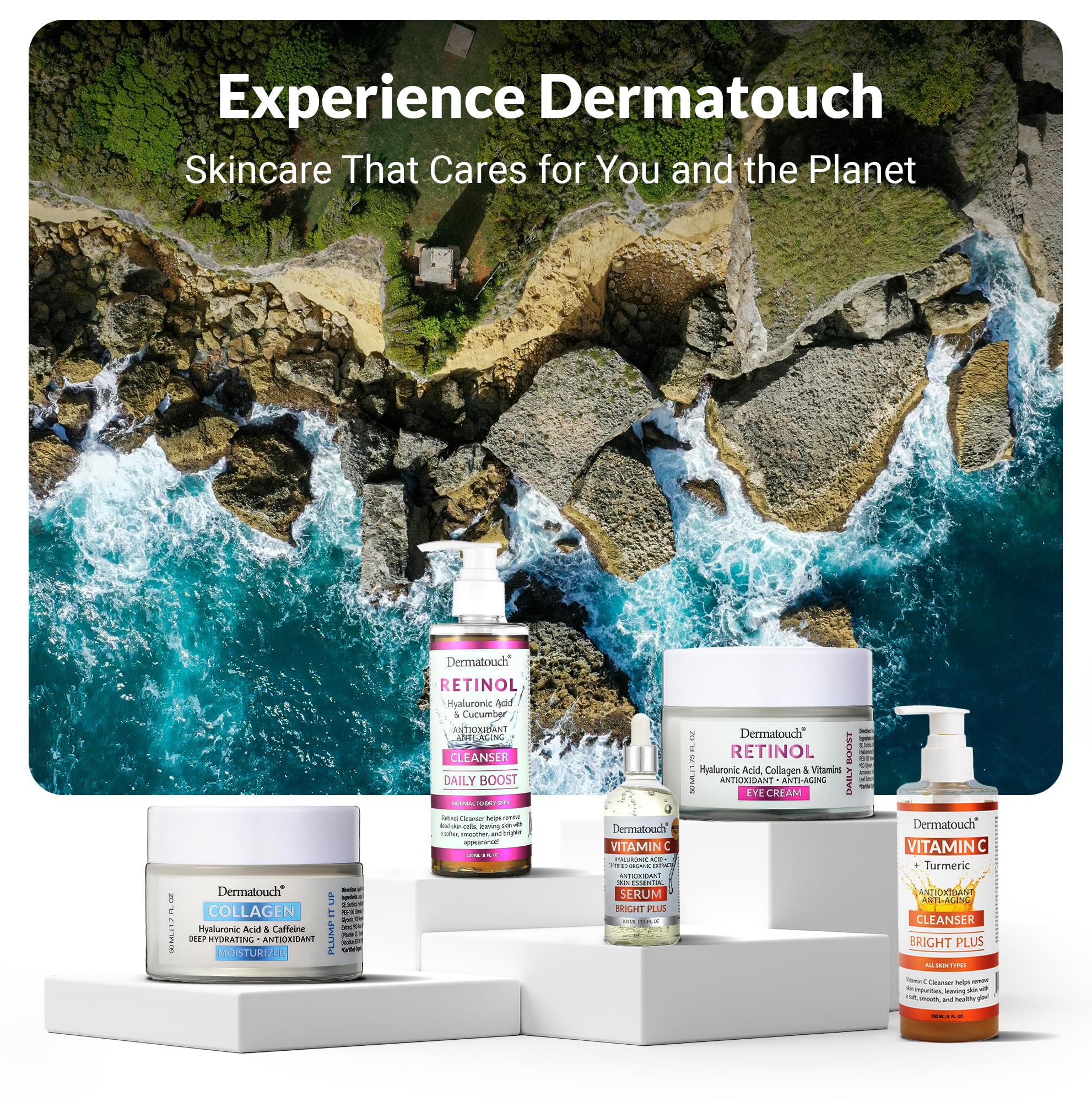 DERMATOUCH flacon 236 ml – format pratique pour le rituel visage quotidien.