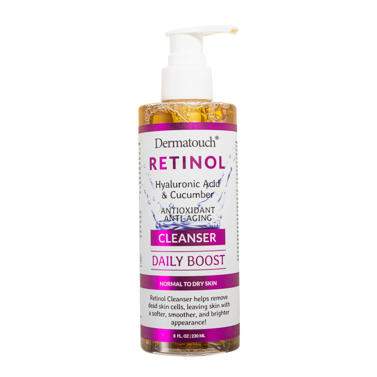 DERMATOUCH nettoyant visage rétinal – Bouteille: nettoyage doux et rafraîchissant.