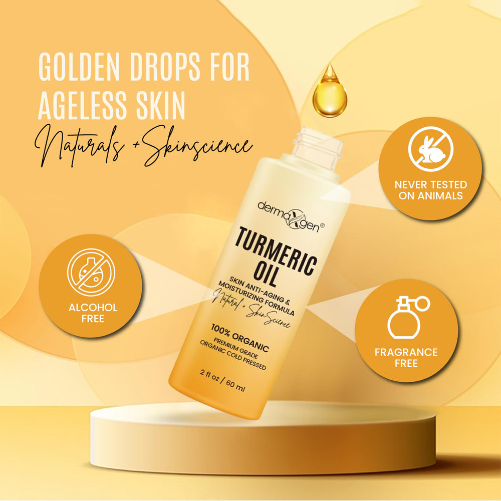 Dermaxgen huile turmeric centella asiatica extrait améliore texture cutanée
