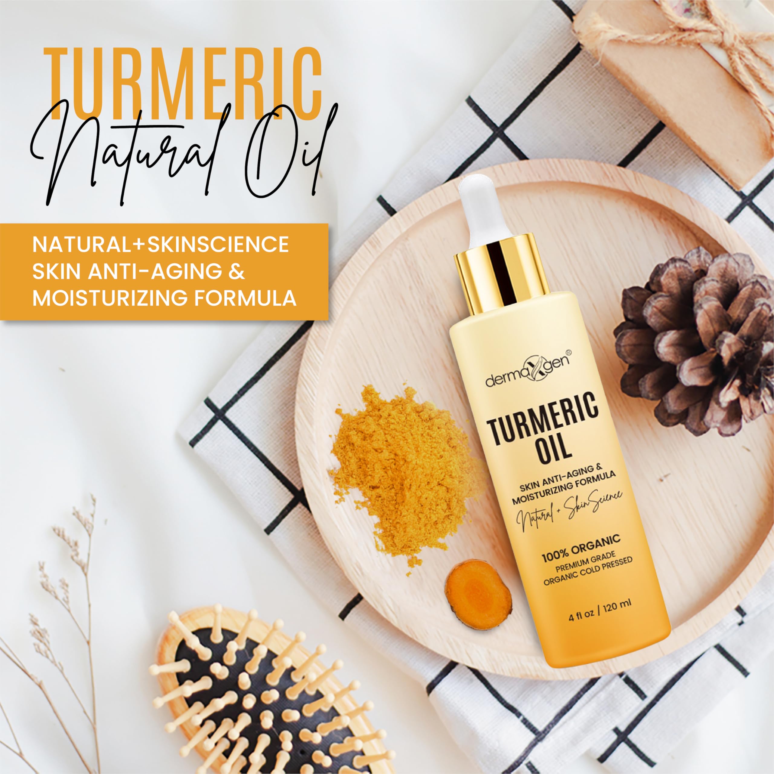 Dermaxgen huile turmeric rituel quotidien pour peau lumineuse