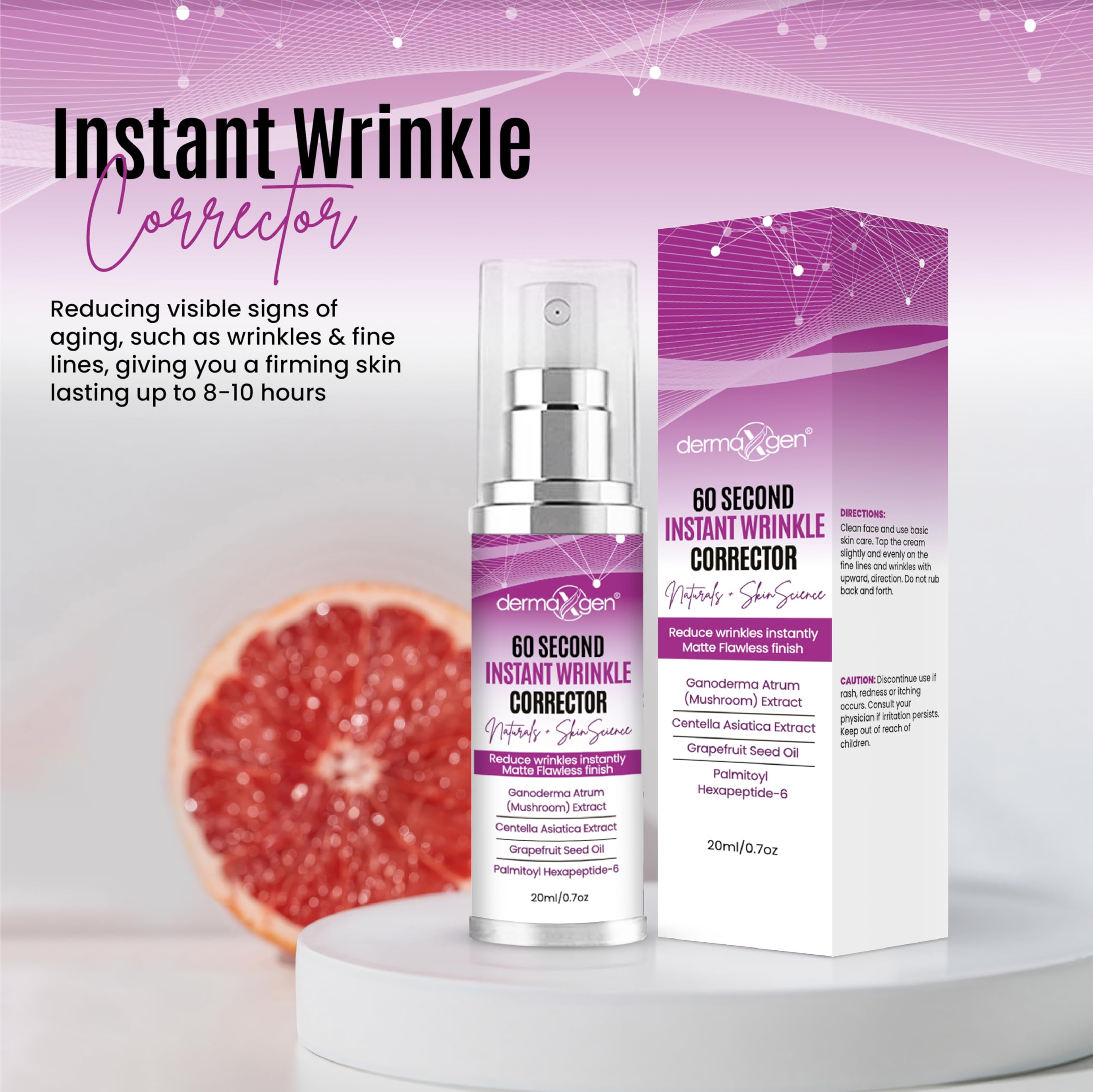 DERMAXGEN sérum, application rapide et texture légère qui pénètre rapidement