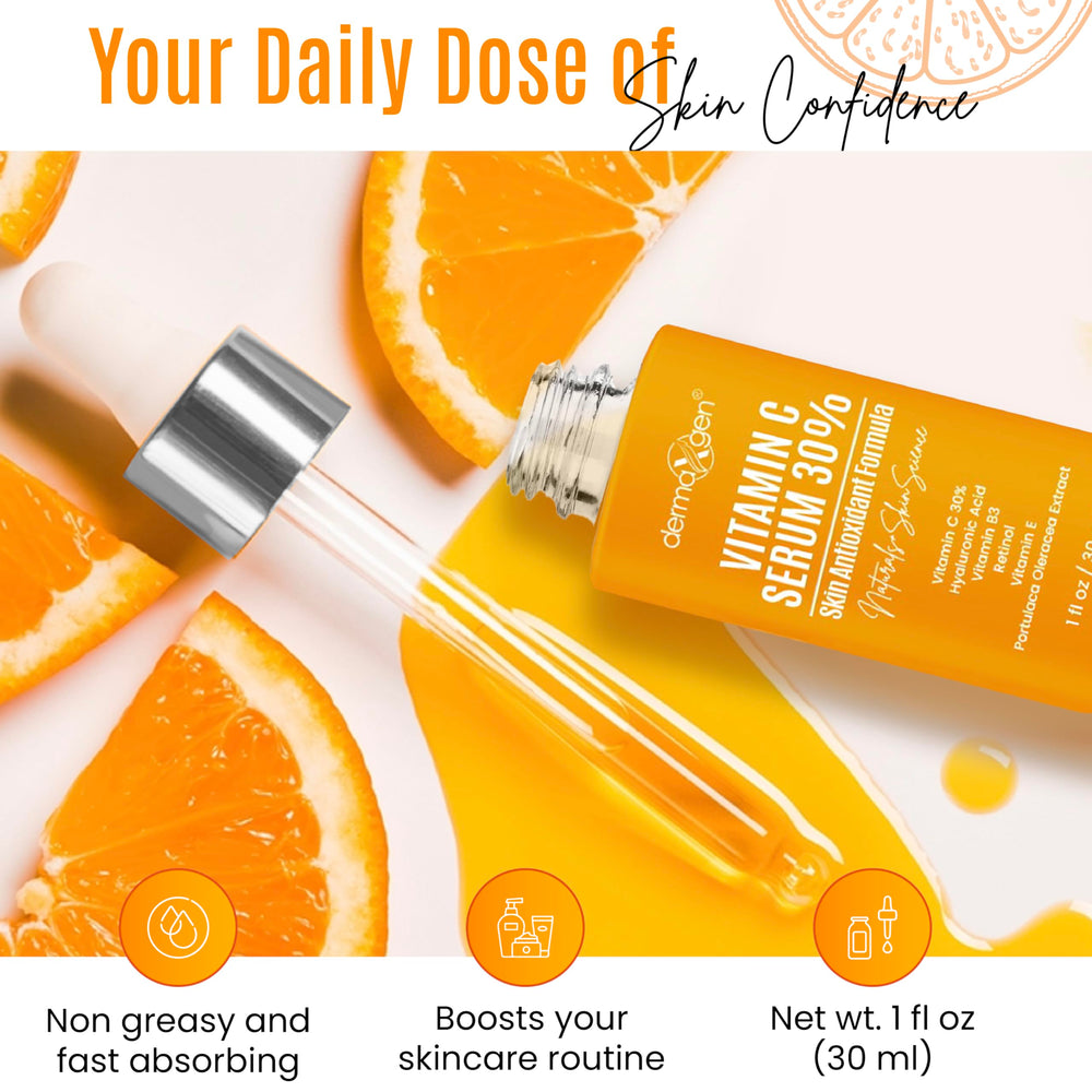DERMAXGEN Sérum Vitamine C 30% – absorption rapide avant le maquillage