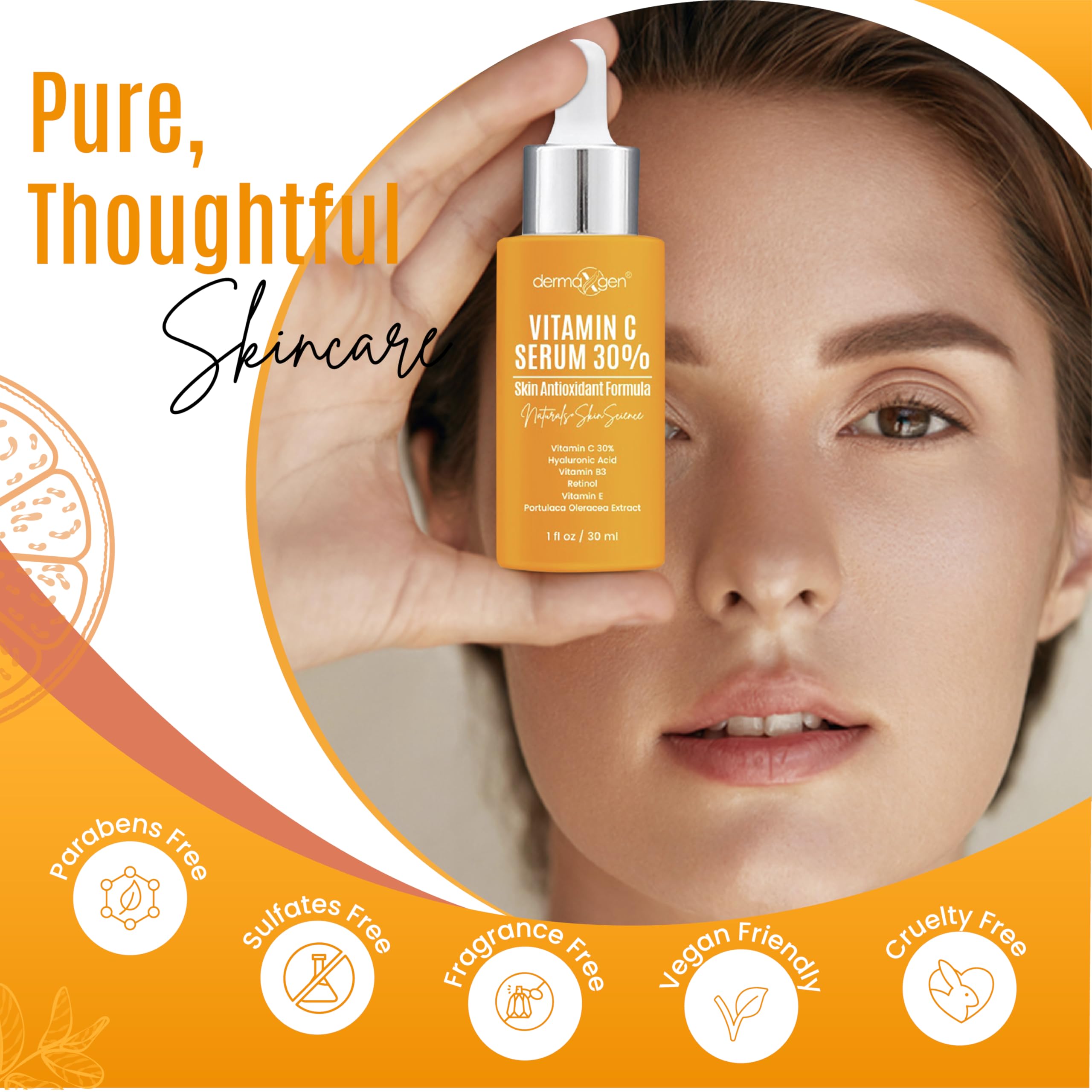 DERMAXGEN Sérum Vitamine C 30% – texture légère qui illumine la peau