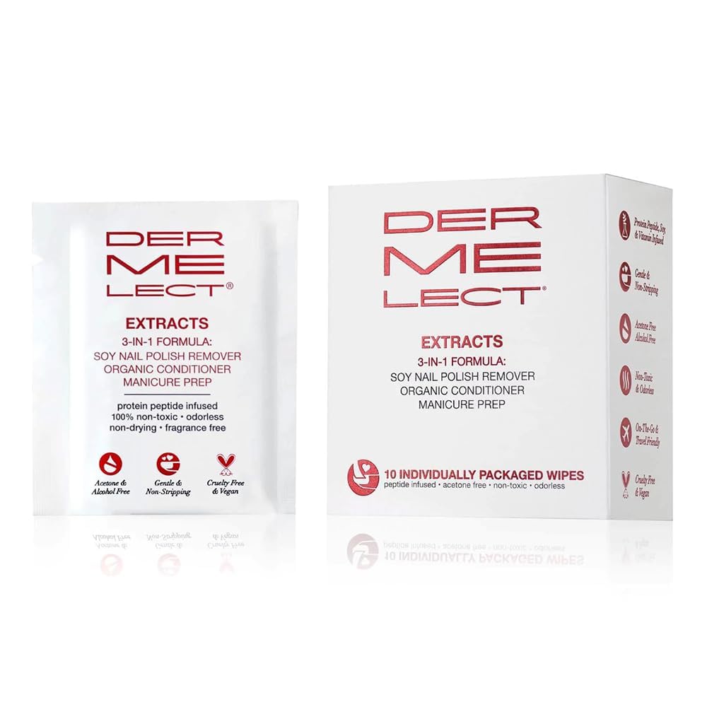 Dissolution rapide du vernis avec les lingettes Dermelect Extracts 3-en-1