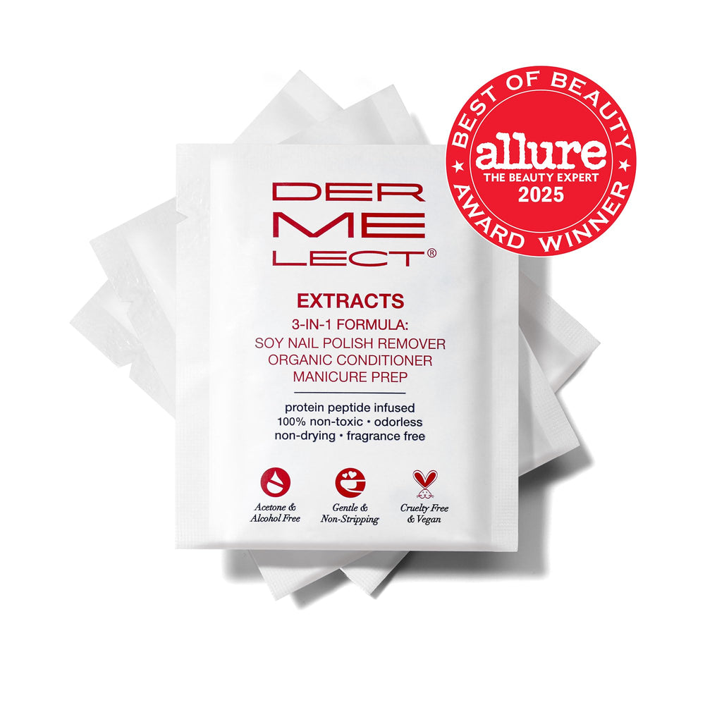 Les lingettes Dermelect Extracts nourrissent les ongles grâce aux protéines et au jojoba
