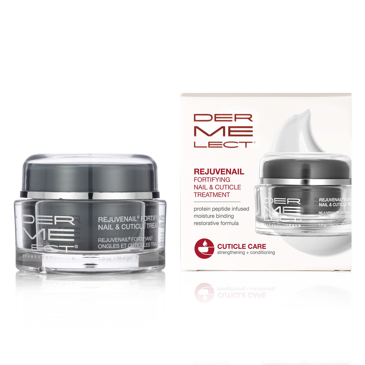 Dermelect Rejuvenail crème-cuticules nourrit et fortifie les ongles.