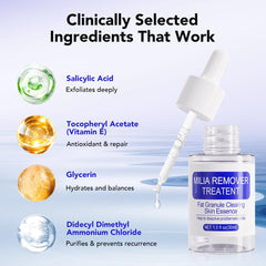 Zone autour des yeux bénéficiant d’un soin doux avec DERMFREE Milia Remover