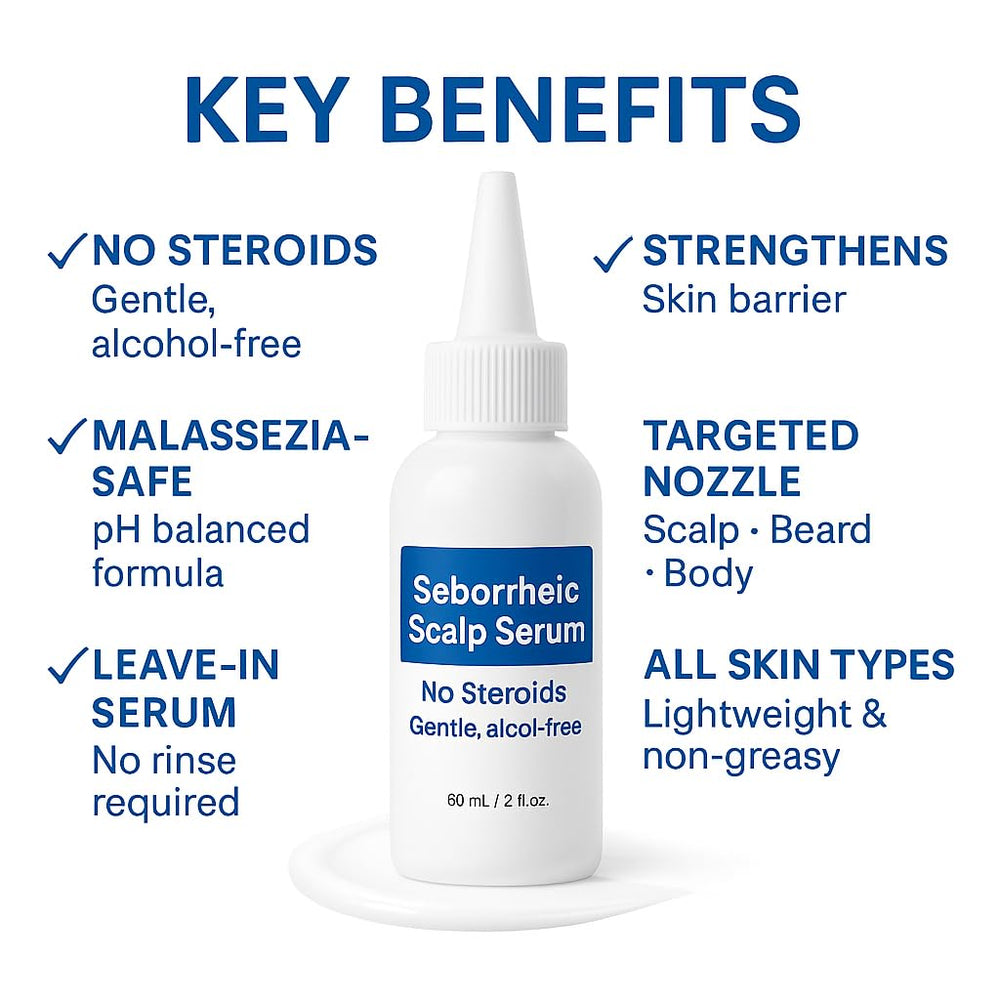 Dermgentle Serum, cuir chevelu apaisé après application.