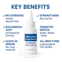 Dermgentle Serum, cuir chevelu apaisé après application.