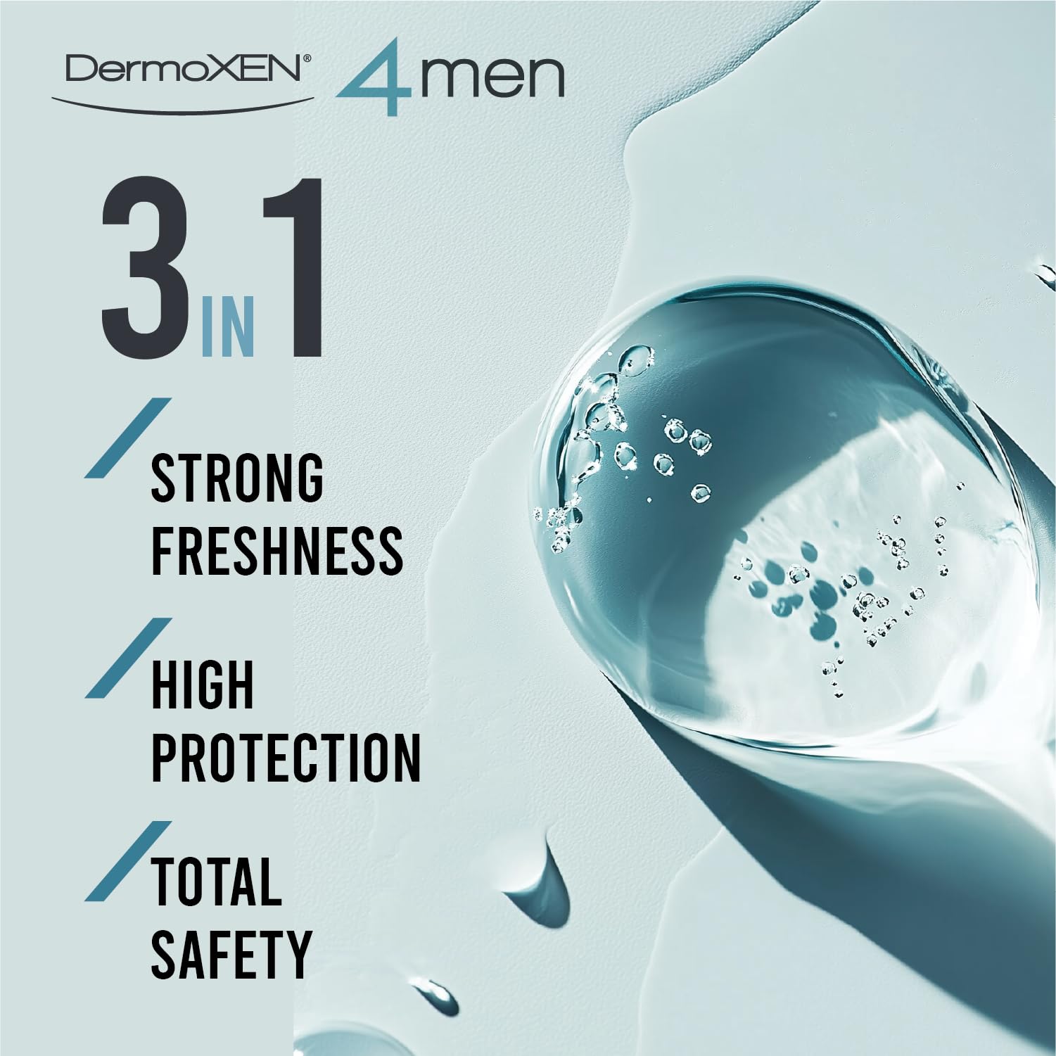 DERMOXEN 4Men – menthol frais, sensation rafraîchissante après chaque lavage.