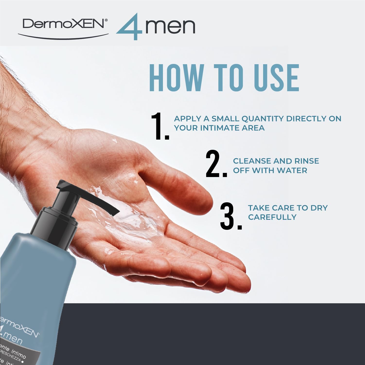 DERMOXEN 4Men – formulation pH équilibré respectant l’épiderme sensible.