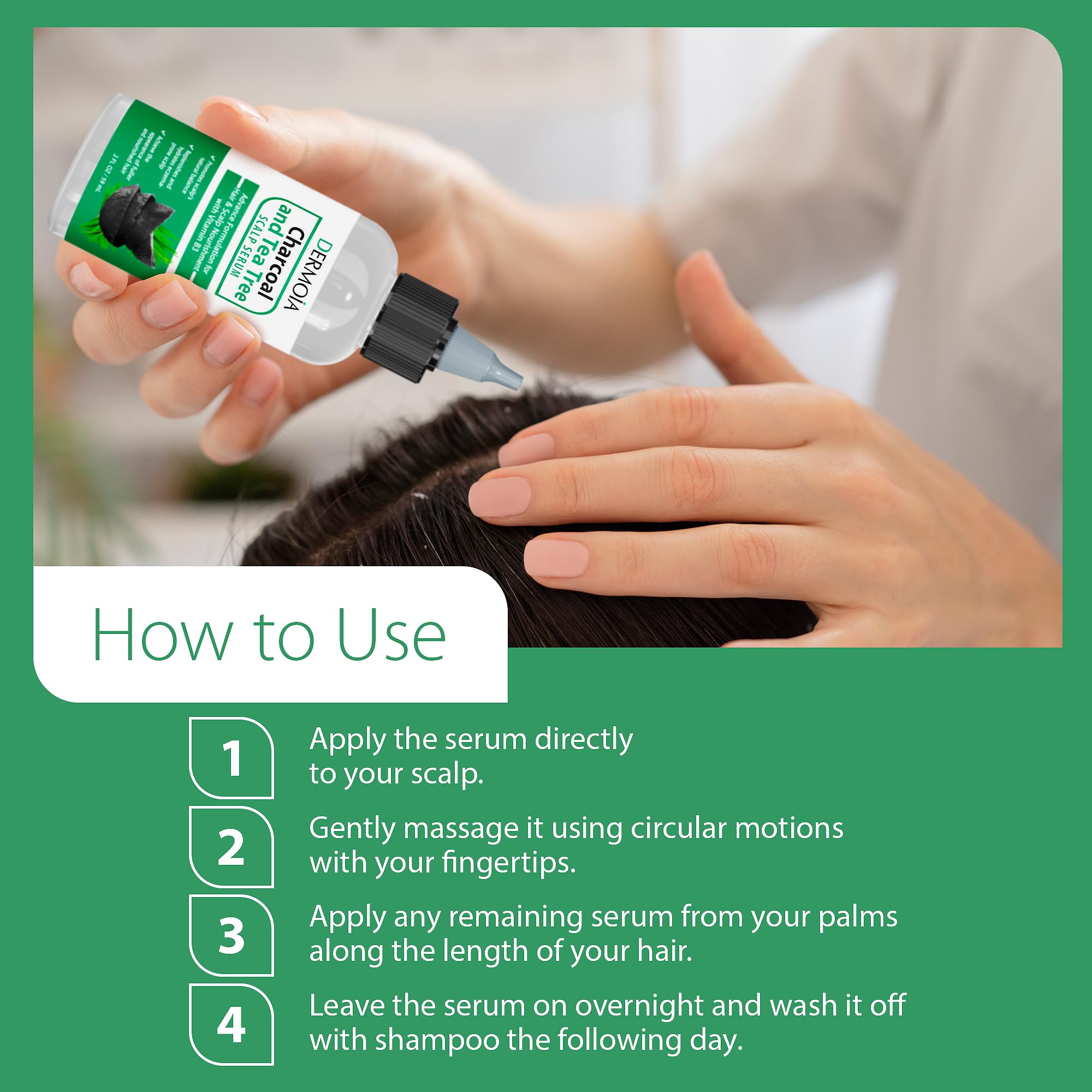 Biotine et collagène avec vitamines B3 et B5 pour nourrir les cheveux.
