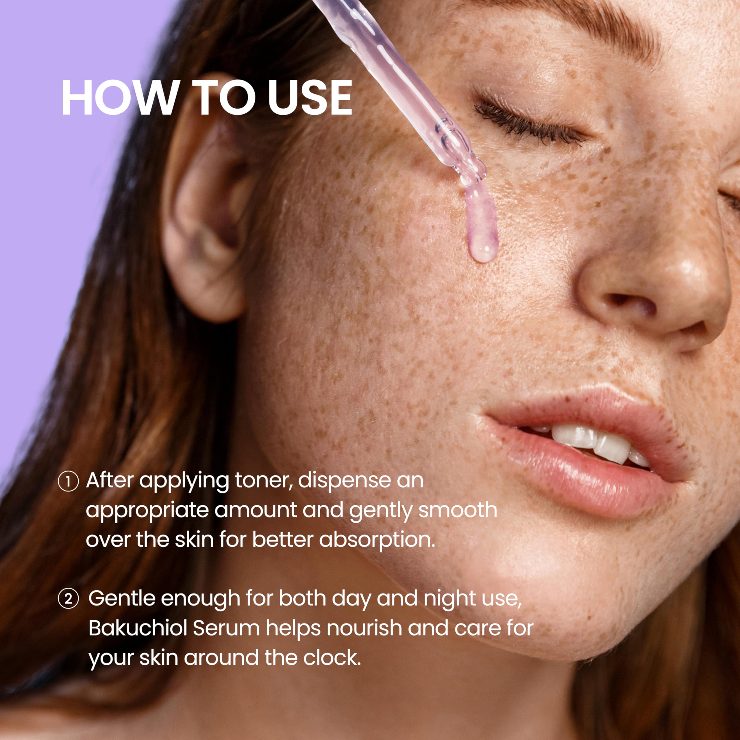 Application douce du Bakuchiol Dermology, routine soin agréable et sans irritations.