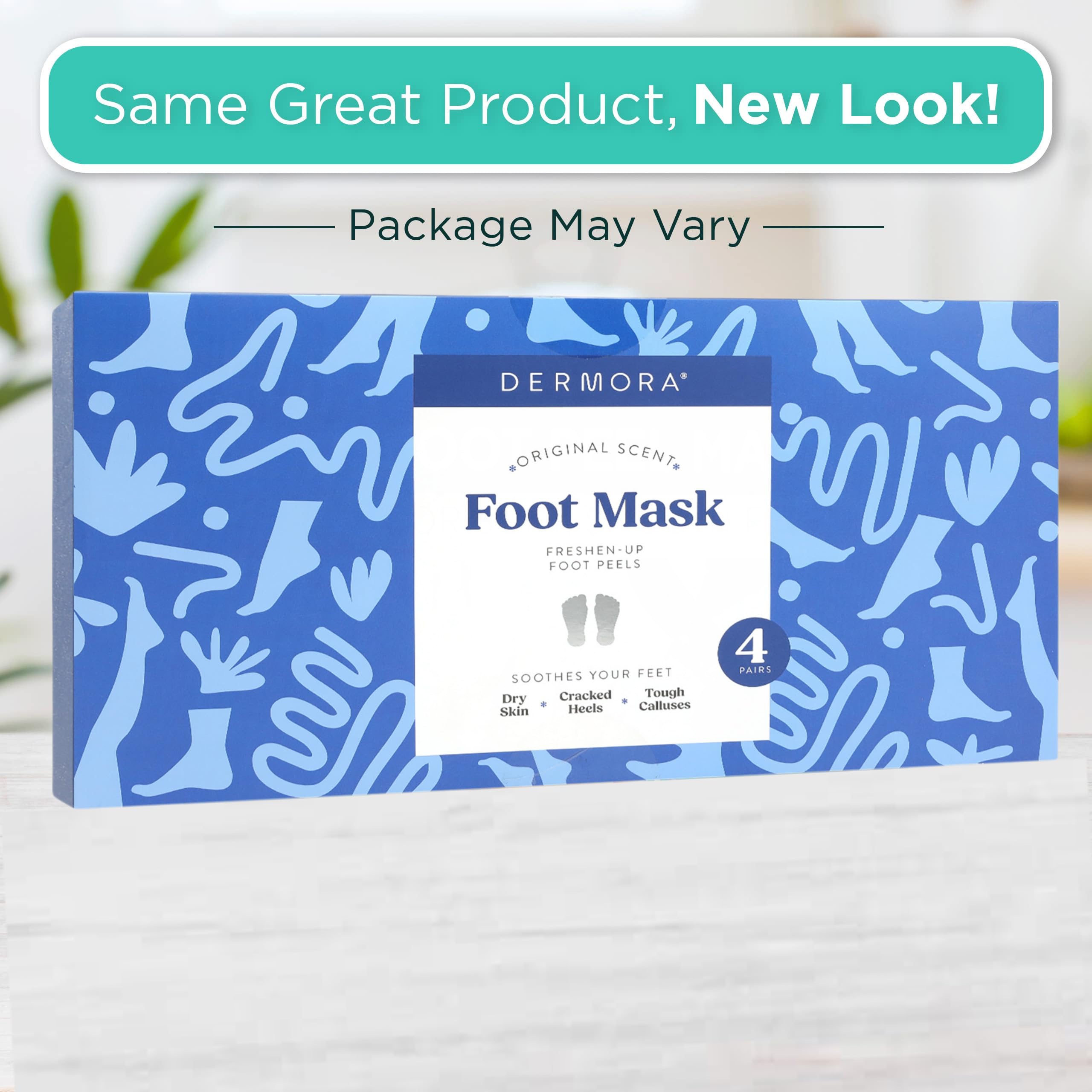 Masque Pieds Dermora prêt à l’emploi, application 60 minutes.