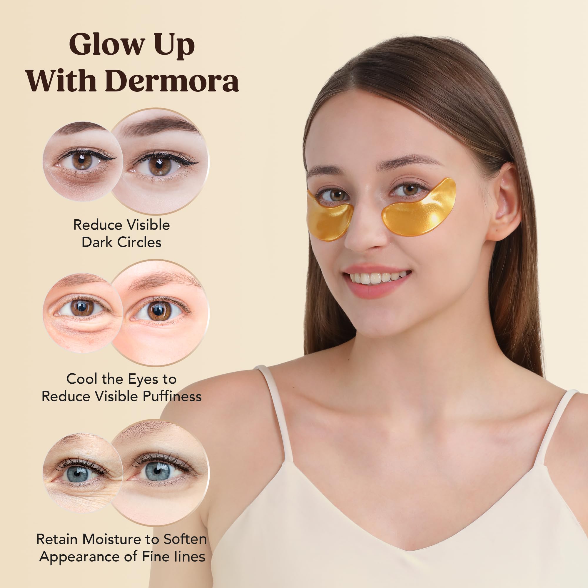 Patchs yeux Dermora réduisent les poches pour un regard plus frais