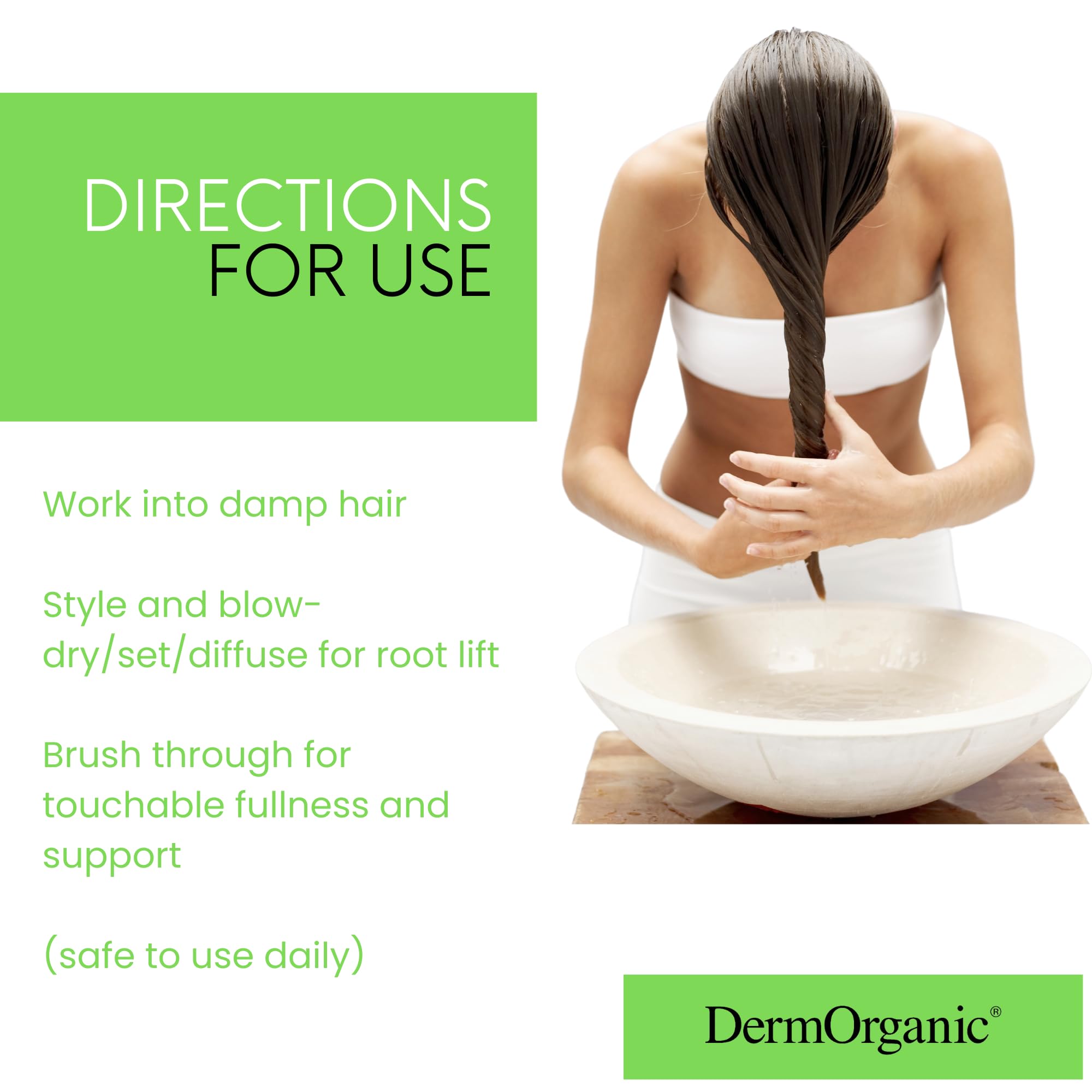 DermOrganic Mousse Volume – sans alcool, formule douce et efficace