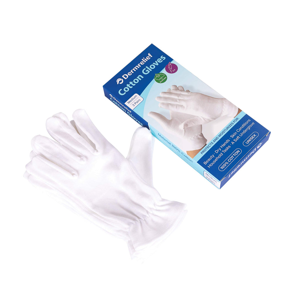 Dermrelief gants coton – confort doux pour porter longtemps.