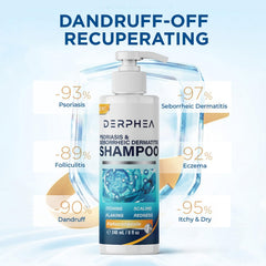 DERPHEA mousse-blanche-sur-cheveux, action moussante qui nettoie sans agresser.