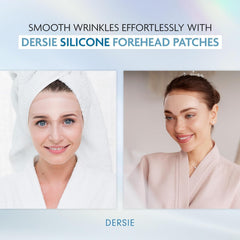 Dersie patch frontal en silicone posé sur le front, effet potentiellement lissant.