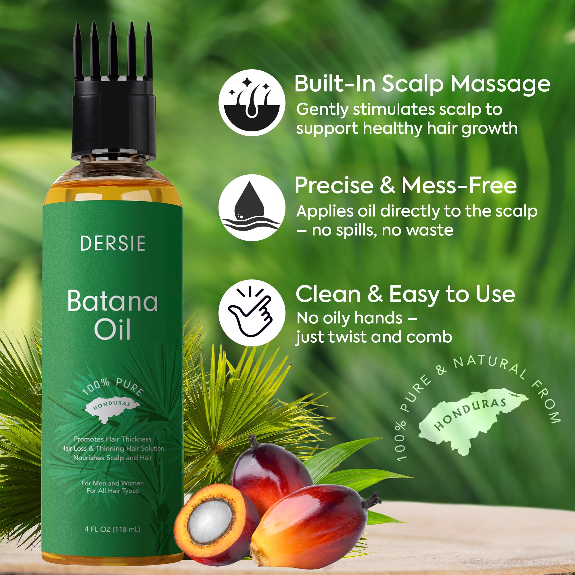 Odeur naturelle de Dersie Batana Huile pour l'aromathérapie légère.