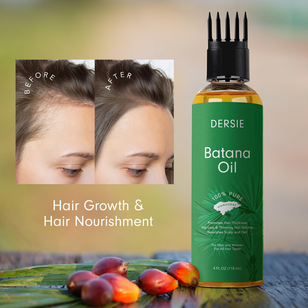 Cheveux brillants et hydratés après l'utilisation de Dersie Batana Huile.