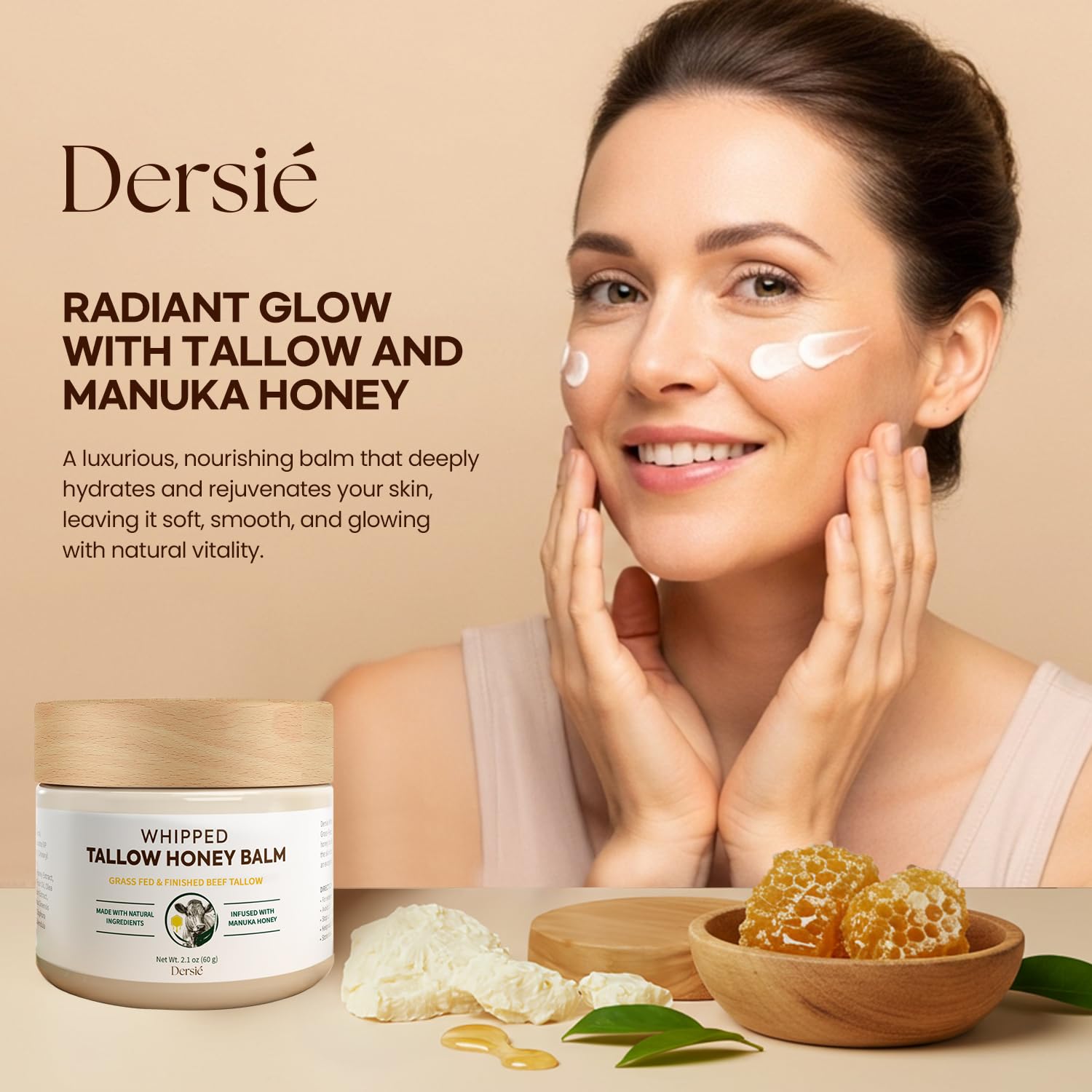 Texture crème légère Dersie: sensation aérienne et absorption rapide.