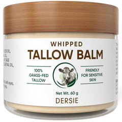 Dersie whipped tallow cream bottle showing deep hydration for skin.