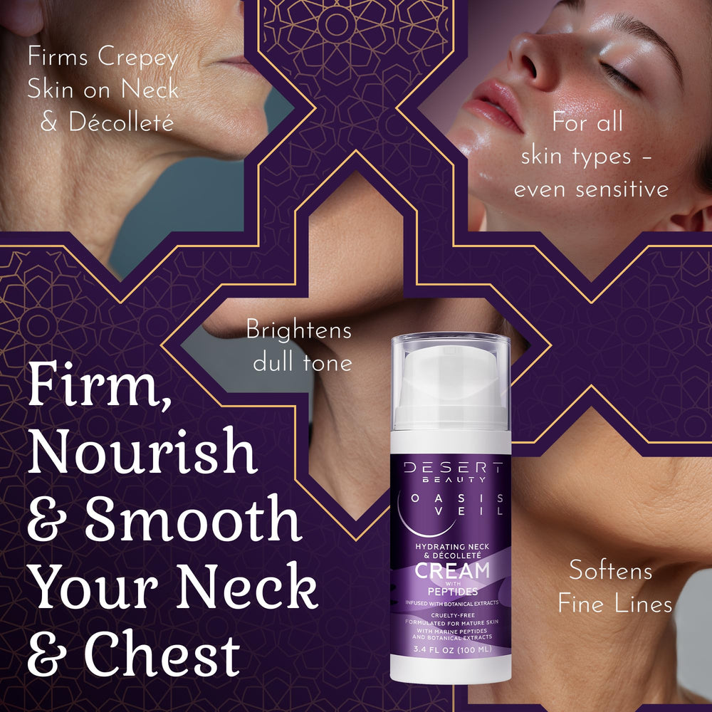 Desert Beauty Crème Ingrédients Peptides et Collagène: soutien potentiel de fermeté.
