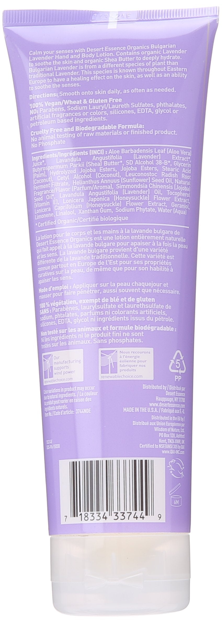 Desert Essence aromathérapie lavande bulgare - parfum relaxant pour routine spa à domicile.